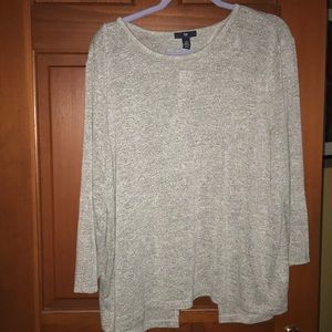 GAP Heather Grey Top With Slit in Back Size XL NWT